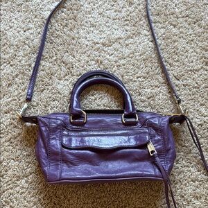 Rebecca Mincoff Mini Mab Purple Leather Crossbody Bag